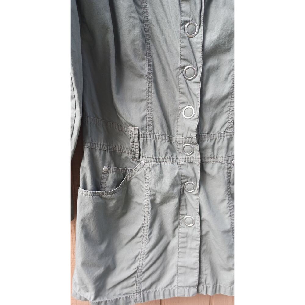 Sage Green Utility Military Shirt Jacket Snap Front Cotton Small Gorpcore - Picture 8 of 8